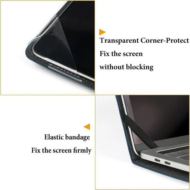 Alt view image 2 of 5 - Honeymoon Case Cover Compatible with 14" Samsung Galaxy Book 4/3 Pro[Not fit Galaxy Book4/3 360], PU Leather Folio Stand Protective Hard Shell Case,S043-Blue