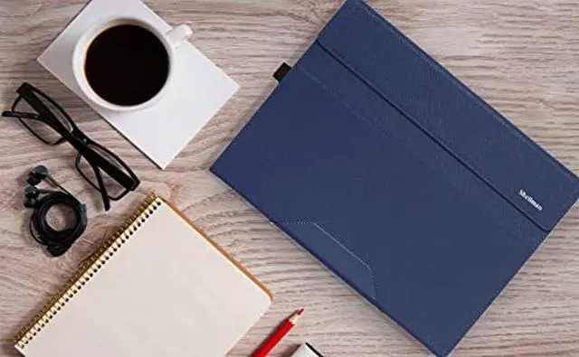 Alt view image 5 of 5 - Honeymoon Case Cover Compatible with 14" Samsung Galaxy Book 4/3 Pro[Not fit Galaxy Book4/3 360], PU Leather Folio Stand Protective Hard Shell Case,S043-Blue