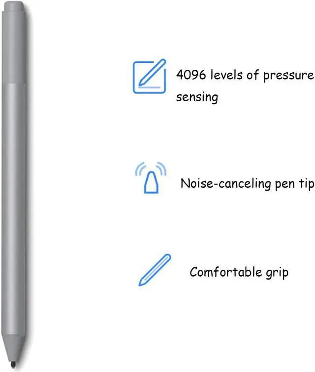 Alt view image 2 of 5 - Surface Pen 1776 for Microsoft Surface Pen 1776 (EYU-00001),Compatible with Surface Pro 9/8/X/7+/6/5/4/3/Surface 3,Surface Go 3/2/1,Surface Laptop/Studio/Book 4/3/2/1(Silvery)
