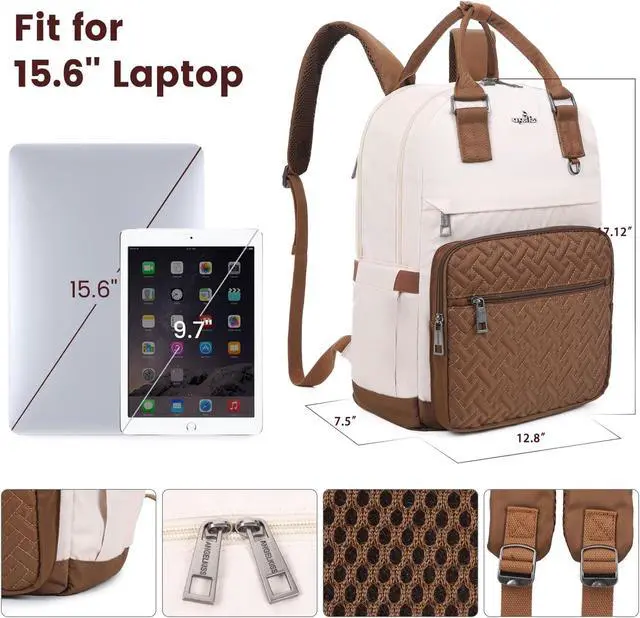 Alt view image 2 of 5 - Angel Kiss Backpack Purse for Women, Large Travel Backpack with USB Port, Anti-Theft Design, Water-Resistant Daypack for Casual and Business for Work Beige-Khaki