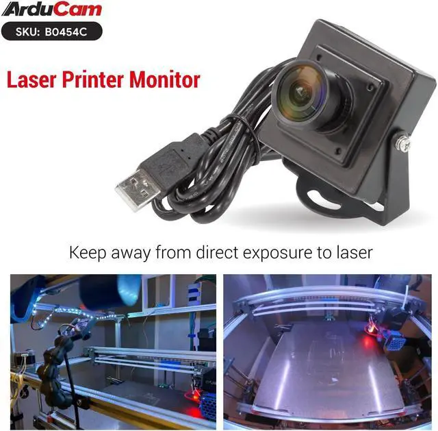 Alt view image 3 of 5 - Arducam OV5648 USB Camera Module, 5MP Webcam, 110°(D) Wide Angle Manual Focus USB Camera for Windows, Linux, Android, and Mac OS