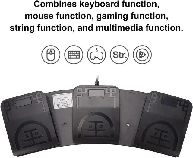 Alt view image 2 of 5 - USB Foot Switch,3 Key PC USB Triple Foot Switch Pedal,Three Program Computer Keyboard Mouse Game Action USB Foot Pedal,Support MIDI Multifunction Ergonomic Sensitive