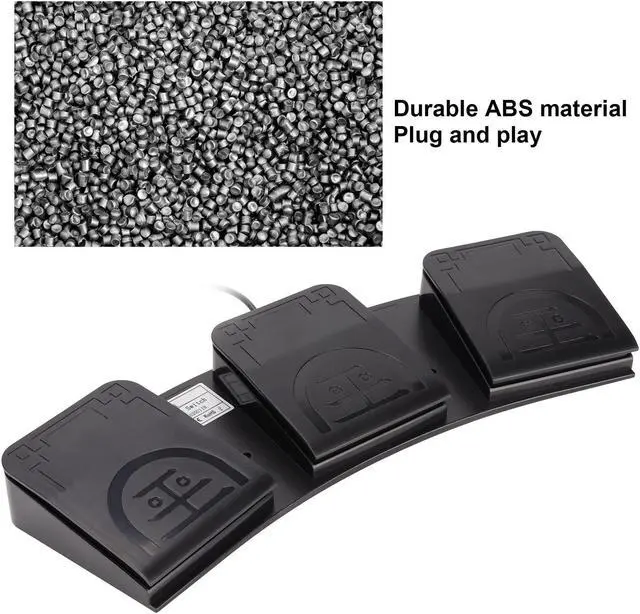 Alt view image 4 of 5 - USB Foot Switch,3 Key PC USB Triple Foot Switch Pedal,Three Program Computer Keyboard Mouse Game Action USB Foot Pedal,Support MIDI Multifunction Ergonomic Sensitive