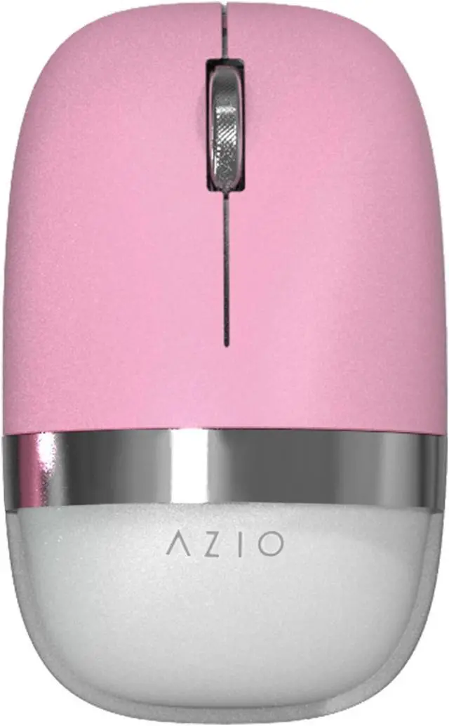 Main image of Azio IZO Wireless Optical Mouse - Bluetooth 3.0 & 5.0/2.4G RF-USB, Ambidextrous Design, PixArt PAW3212 Sensor, 1000/1600/2400 DPI, Rechargeable, Pink & Silver - PC & Mac, Pink Blossom (IM408)
