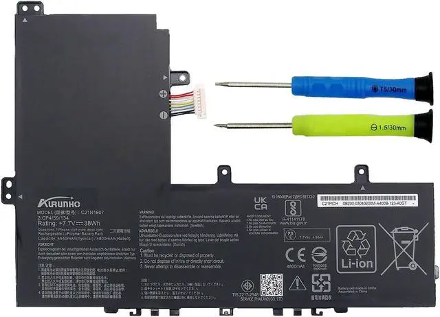 Main image of AURUNHO C21N1807 Laptop Battery Replacement for ASUS CX22NA C223NA C223NA-1A C223NA-1B C223NA-DH02 C223NA-GJ0025 VivoBook E12 E203NA E203NA-FD020TS E203NA-FD048T E203NA-FD088T E203NA-FD026T C21PiCH