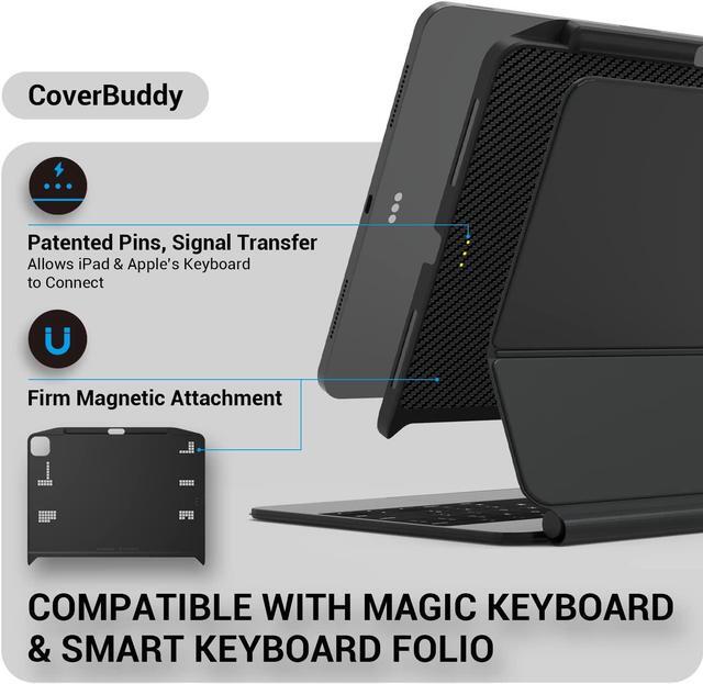Alt view image 3 of 5 - SWITCHEASY CoverBuddy iPad Pro 12.9 Inch Case 2021 with Pencil Holder (5th Gen), Support Apple Pencil Charging - Compatible with Magic Keyboard, Smart Keyboard Folio (White)