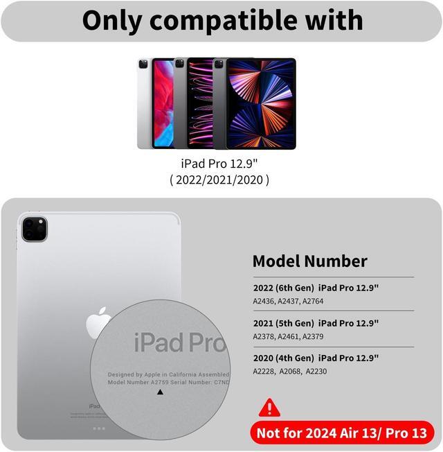 Alt view image 2 of 5 - SWITCHEASY CoverBuddy iPad Pro 12.9 Inch Case 2021 with Pencil Holder (5th Gen), Support Apple Pencil Charging - Compatible with Magic Keyboard, Smart Keyboard Folio (White)