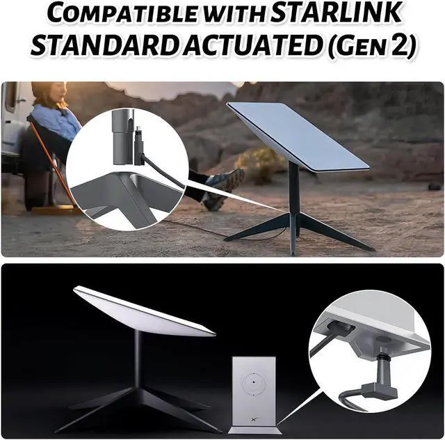 Alt view image 5 of 5 - Azduou 33FT Replacement Cable for SpaceX Starlink Rectangular Satellite V2, Standard Actuated Gen 2 Extension Cable with Waterproof End Caps