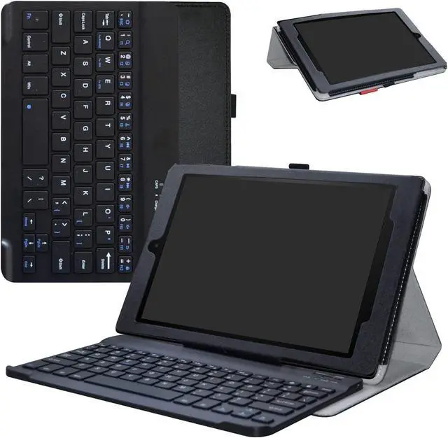 Main image of MAMA MOUTH for Amazon Fire HD 10 Keyboard Case,Slim Stand PU Leather Cover with Romovable Keyboard for Amazon Fire HD 10 (5th /7th /9th Generation) 10.1" Tablet,Black