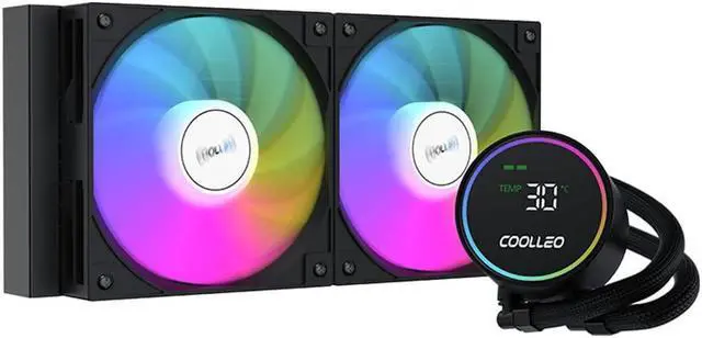 Main image of COOLLEO ICE Fairy 240 Digital ARGB 240mm AIO CPU Cooler,Three-Phase Nine-Stage Water Pump 280W TDP Liquid CPU Cooler for AMD AM4/AM5 & Intel LGA 115X/1200/1700