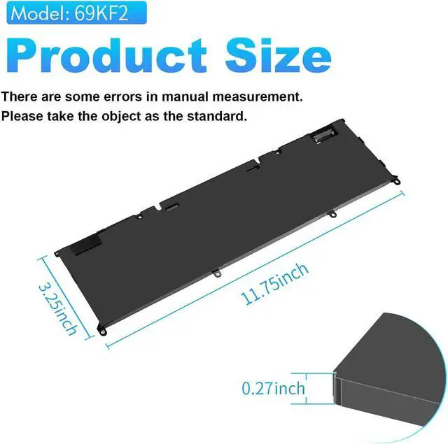 Alt view image 3 of 5 - 86Wh 69KF2 Battery for Dell XPS 15 9500 9510 9520 Precision 5550 5560 5570 Alienware M15 M17 R3 R4,G15 5510 5511 5515 5520 5521,G7 7500,Inspiron 7510 7610 P87F P91F P45E p100f M59JH 8FCTC 70N2F 11.4V