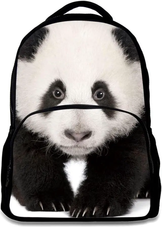Main image of Animal Backpack Panda School Bag 3D Printing 17 Inch For Man/Kid/Girl/Boy/Woman Black Cool Design Casual Daypack