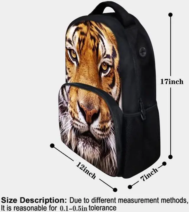 Alt view image 3 of 5 - Animal Backpack Panda School Bag 3D Printing 17 Inch For Man/Kid/Girl/Boy/Woman Black Cool Design Casual Daypack