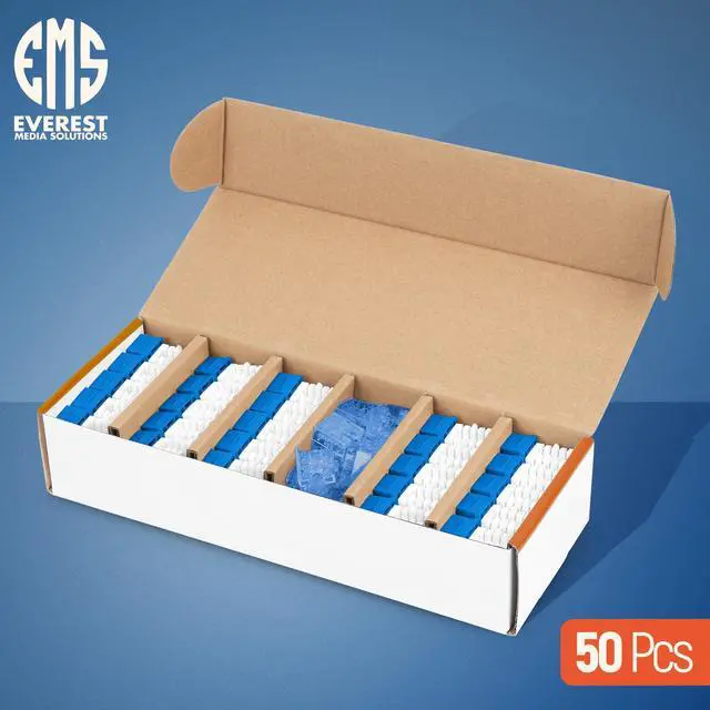 Alt view image 2 of 5 - Everest 90° Angled RJ45 Cat5e Keystone Jacks 50-Pack in Blue - Slim Profile Female RJ45 Connectors - Cat 5e Keystone Jack - Compatible with 90° Angled Speed Termination Tool - easyJACK (B094WB91H3)