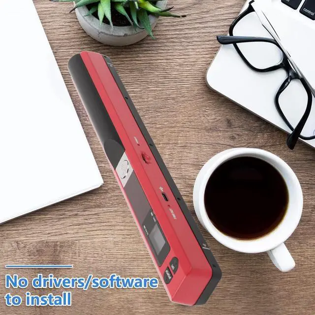Alt view image 3 of 5 - Fafeicy Portable Handheld Image Scanner, 900 DPI Multifunctional A4 Document Scanner for Home and Office Use, Easy to Use, Wide Application (Red)