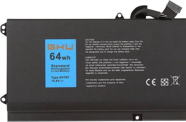 Alt view image 3 of 5 - GHU New Battery 64 WH Li-Polymer NMV5C Compatible with Dell XPS 15Z L511Z L511X 5834El 7502Els Fit P/N 0HTR7 0HTR7 OHTR7 0NMV5C 075WYZ 75wy2 075WY2 14.8V or Volt