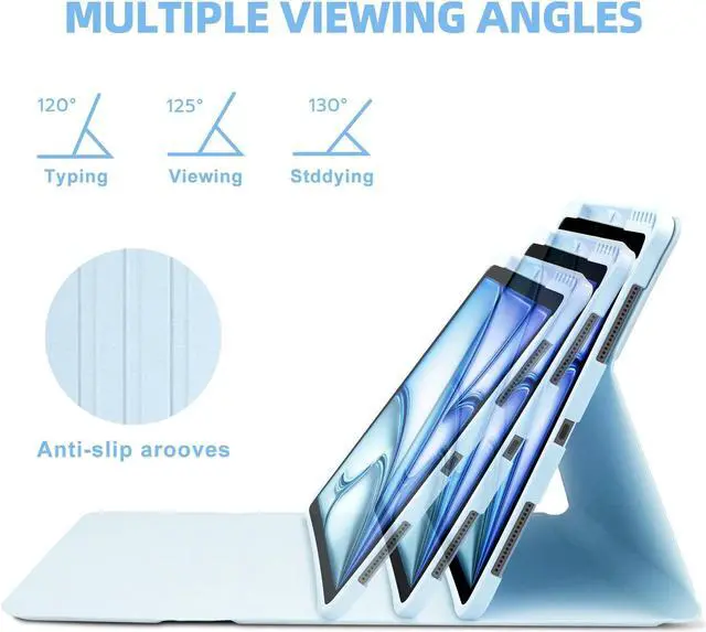 Alt view image 4 of 5 - GOKOCO iPad Air 13 inch M2 2024 Case with Keyboard-Keyboard Case for iPad Pro 12.9 inch 6th/5th/4th/3rd Generation with Pencil Holder,Wireless Detachable Keyboard,Auto Sleep/Wake Function-Blue