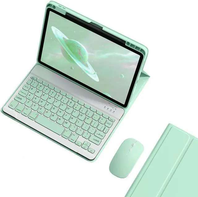 Main image of KMXDD Keyboard Case Mouse Compatible with iPad (A16) 11th Generation 11 Inch 2025/ iPad 10th Generation 10.9 Inch 2022 Case with Mouse Removable Bluetooth Keyboard Color Keys,Mint Green