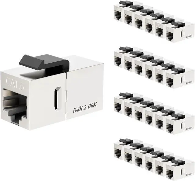Alt view image 2 of 5 - iwillink (25 Pack RJ45 Cat6 Shielded Coupler and 12 Port Blank Keystone Patch Panel