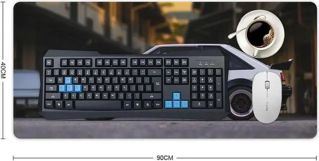 Alt view image 2 of 5 - Large Mouse Pad Gaming Cool JDM Japanese Street Classic Car Ae86 Desk Mat Long Big Mousepad Extended Keyboard Computer Pad Office Desk Organizers and Accessories 35.4 x 15.7 inch