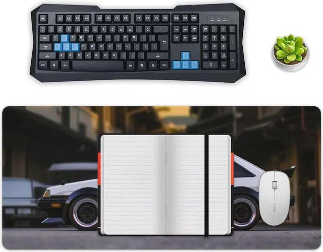 Alt view image 4 of 5 - Large Mouse Pad Gaming Cool JDM Japanese Street Classic Car Ae86 Desk Mat Long Big Mousepad Extended Keyboard Computer Pad Office Desk Organizers and Accessories 35.4 x 15.7 inch