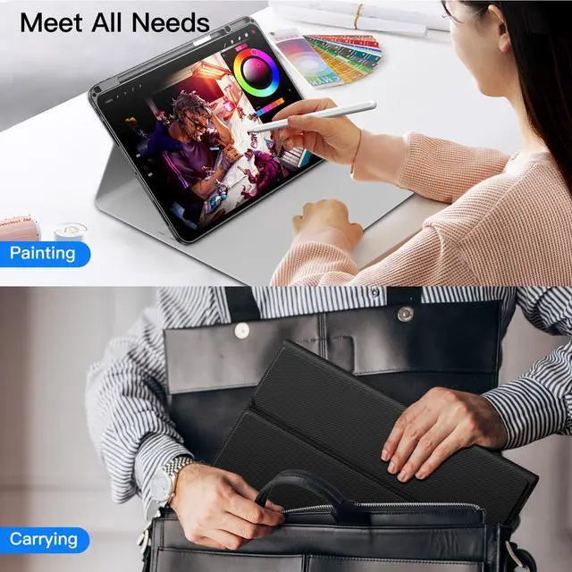 Alt view image 4 of 5 - JUQITECH iPad Pro 13 Case with Keyboard M4 2024, iPad 13 Inch Pro Keyboard Case, 7Colors Backlit Bluetooth Magnetic Keyboard Soft Protective Folio Tablet Smart Case with Apple Pencil Pro Holder, Black