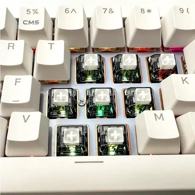 Alt view image 5 of 5 - Kailh Box White V2 Switches for MX Mechanical Gaming Keyboard,5-Pin 45gf Clicky/Pre-Lubed/Dust&Waterproof Switches(White,90pcs)