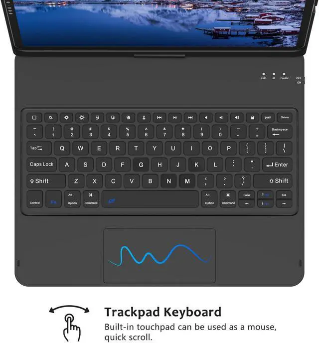 Alt view image 4 of 5 - KBCASE iPad Pro 12.9 Keyboard Case, 360°Rotatable Touch Keyboard Case for iPad Pro 12.9 inch 6th/5th/4th/3rd Generation & Stylus Pen for iPad,iPad Pencil 9th/10th Generation with Palm Rejection