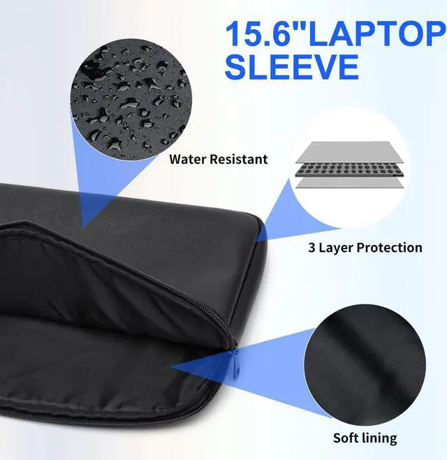 Alt view image 5 of 5 - Keyli 4pc Sets Laptop Bag for Women Large Leather Laptop Briefcase with USB Charging Port Computer Shoulder tote Bags Purse, Black_2, L