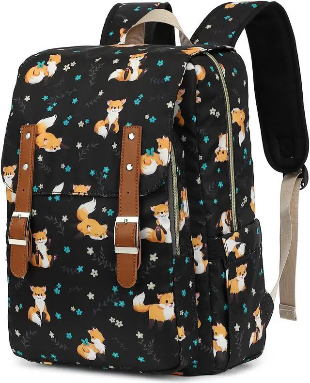 Main image of Kouxunt Fox Laptop Backpack for Women Girls, 15.6 inch College School Backpacks Travel Casual Daypack