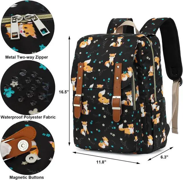 Alt view image 4 of 5 - Kouxunt Fox Laptop Backpack for Women Girls, 15.6 inch College School Backpacks Travel Casual Daypack