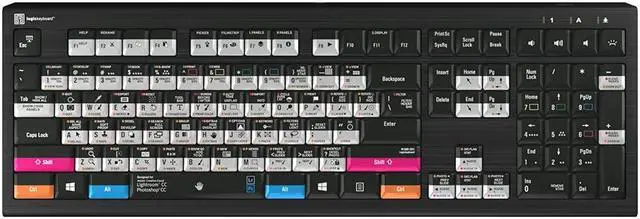 Main image of Logickeyboard Designed for Photoshop CC, Lightroom CC and Lightroom Classic Compatible with Win 7-11- Astra 2 Backlit Keyboard # LKB-PSLR-A2PC-US