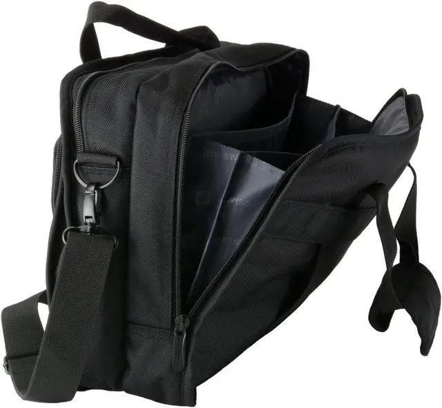 Alt view image 5 of 5 - Alpine Swiss Conrad Messenger Bag 15.6 Inch Laptop Briefcase with Tablet Sleeve Black