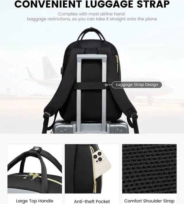 Alt view image 4 of 5 - LOVEVOOK Laptop Backpack, High-Strength Tear-Resistant and Waterproof Oxford Cloth, 1.9 lbs, 30L Capacity, 17-Inch Laptop Compatible, Ergonomic Shoulder Straps, 18 Pockets