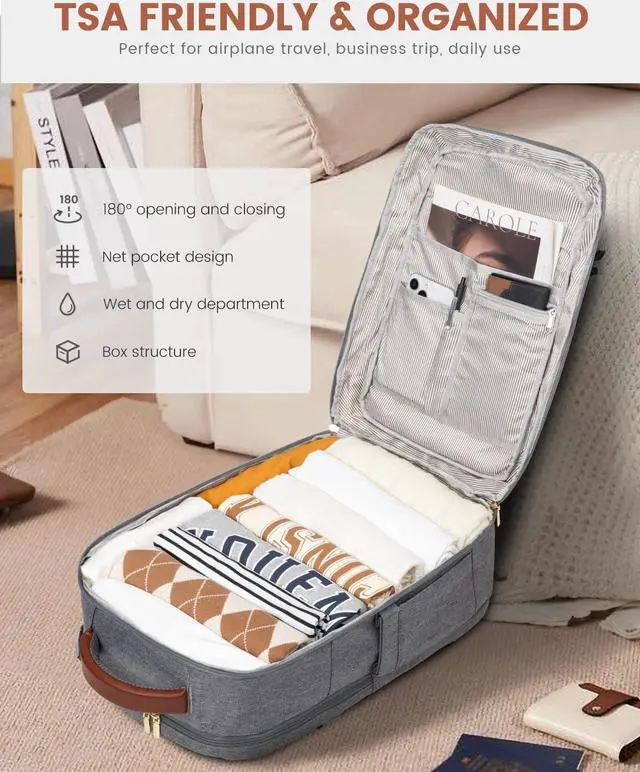 Alt view image 3 of 5 - LOVEVOOK 50L Large Carry on Backpack, Travel Backpack for Women Men Flight Approved, Personal Item Travel Bag For Airplanes, Waterproof 18 Inch Laptop Backpack, Business Weekender Overnight Daypack