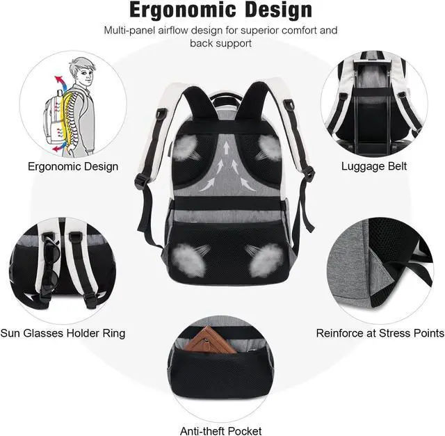 Alt view image 5 of 5 - LOVEVOOK School Backpack for Women Men Classic Backpack with 15.6" Laptop Compartment Lightweight Bookbag for College Work High School