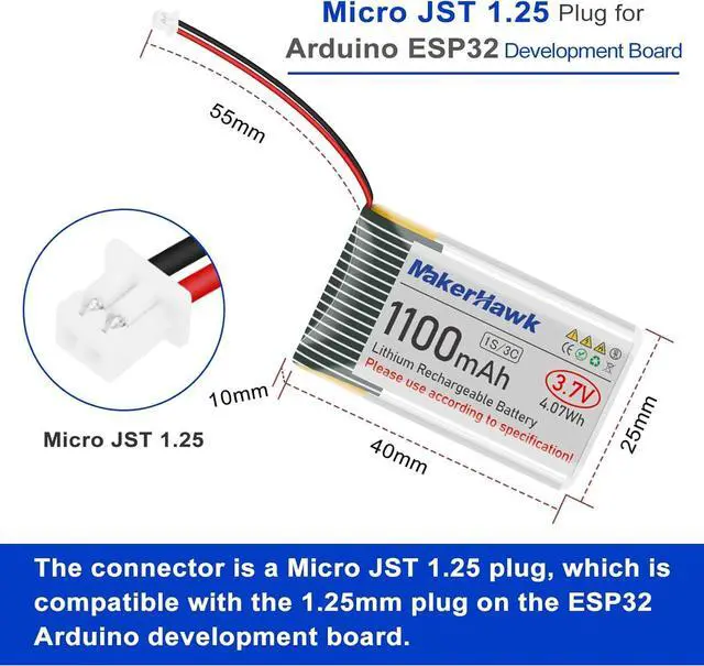 Alt view image 2 of 5 - ESP32 LoRa V3 Module Board with 1100mAh Battery Set - with 863-928MHz Antenna and SX1262 LoRa V3 Devices for Meshtastic Arduino LoRawan IOT