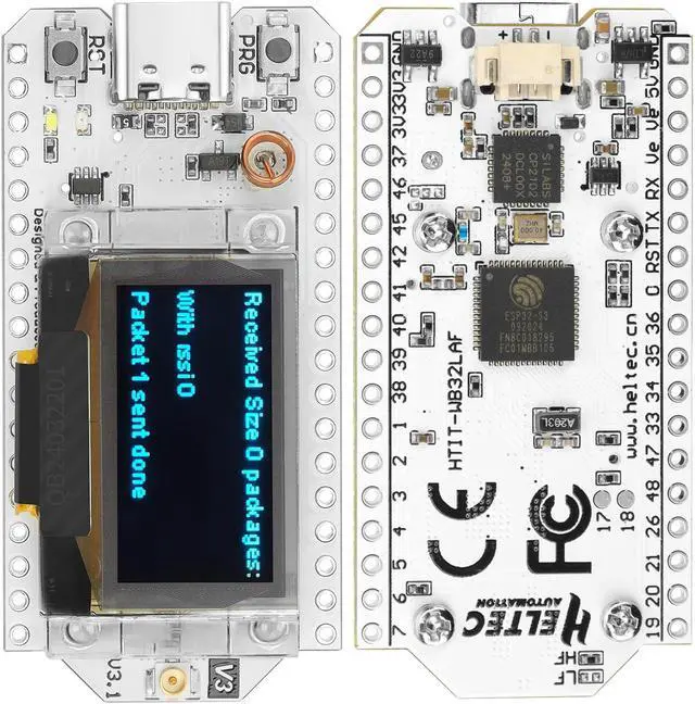 Alt view image 4 of 5 - ESP32 LoRa V3 Module Board with 1100mAh Battery Set - with 863-928MHz Antenna and SX1262 LoRa V3 Devices for Meshtastic Arduino LoRawan IOT