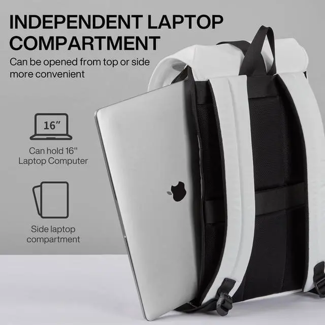 Alt view image 3 of 5 - mixi Travel Laptop Backpack for Women & Men Carry On Backpack fits 16'' Laptop, Waterproof Lightweight Casual Hiking Weekender Bags Rucksack,17 Inch, Interstellar White