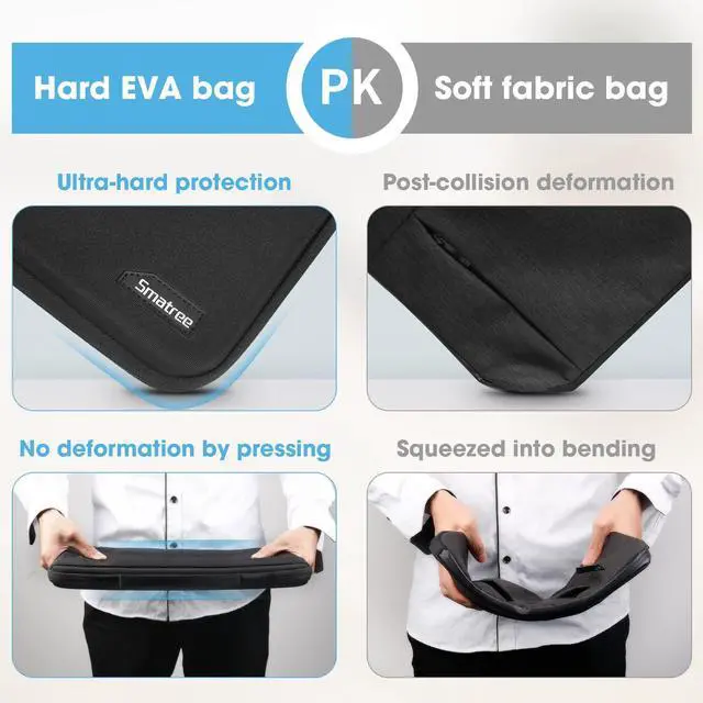 Alt view image 4 of 5 - Smatree 17inch Hard Shell Laptop Case for Dell XPS 17 9730 9720 9710 9700, LG Gram 17Z95P Ultra Lightweight, LG Gram 17.3 Notebook Carrying Bag, Slim Protective Shockproof Laptop Cover with YKK Zipper