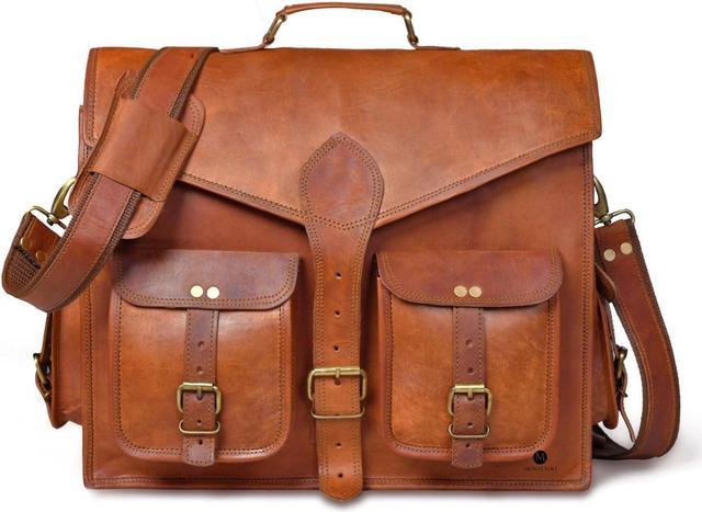 Cuero 18 Inch Vintage Handmade Leather Travel store Messenger Office Crossbody Bag