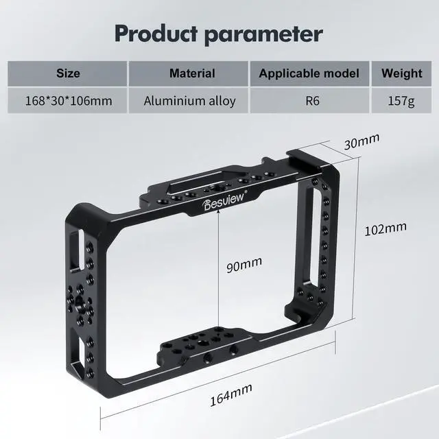 Alt view image 4 of 5 - Desview R6 Camera Field Monitor + Aluminum Alloy Monitor Cage 5.5 inch (Bundle)