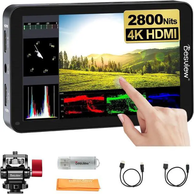 Alt view image 2 of 5 - Desview R6 Camera Field Monitor + Aluminum Alloy Monitor Cage 5.5 inch (Bundle)