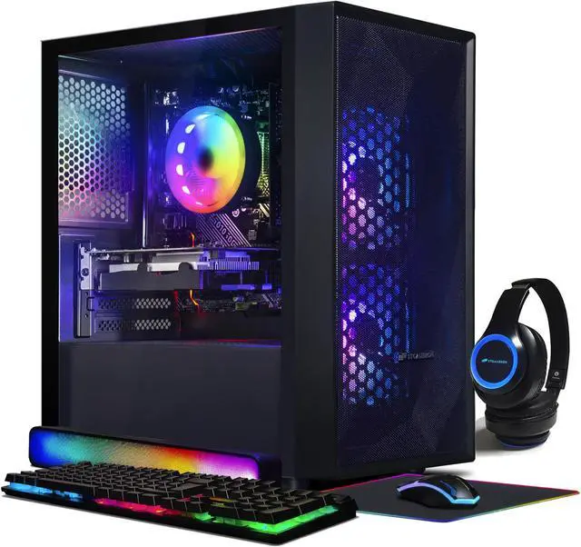 Main image of STGAubron Gaming PC, GeForce GTX 1660 Super 6G, Intel Core i3-10100F up to 4.3G, 16G DDR4, 1T SSD, WiFi, BT 5.0, RGB Fan x3, RGB BT Sound Bar, RGB BT Gaming Mic, Windows 11 Home