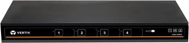 Main image of Avocent Vertiv Cybex SC800 Secure Desktop KVM Switch, Single Head Monitor, 4 Port, Dual-Link, Secure Desktop KVM Switch, Common Access Card (CAC), (DPP), TAA Compliant (SC845-001)