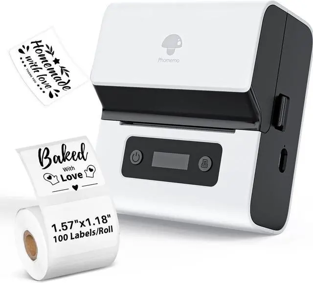 Main image of Phomemo Label Maker- M221 Address Label Printer 3 Portable Bluetooth Label Maker Machine for Barcode, Address, Logo, Mailing, Stickers, Small Business, Home, Office, White