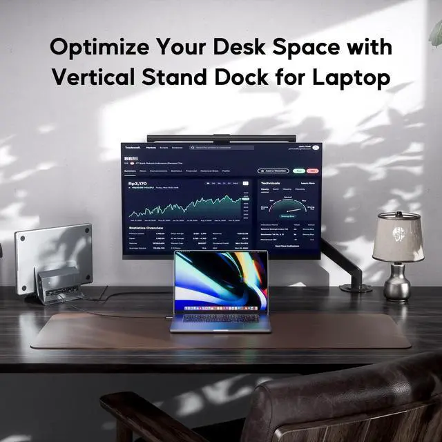 Alt view image 4 of 5 - PULWTOP Vertical USB C Docking Station for MacBook Pro Air, Laptop Docking Station with M.2 SSD Expansion Slot, HDMI 4K, 4 USB A/C Max 10Gbps, RJ45, SD/TF, PD Dock for Full-Featured Type-C Laptops