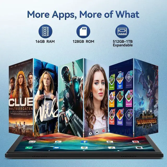 Alt view image 3 of 4 - Tablet 2024 Latest Android 13 Tablet 128GB + 16GB (8+8 Expand) Large Storage, 2 in 1 Tablets with Keyboard, Octa-Core Processor Tablets 10 Inch Screen, 5G WIFI Tableta Bluetooth/Mouse/Case/13MP Camera