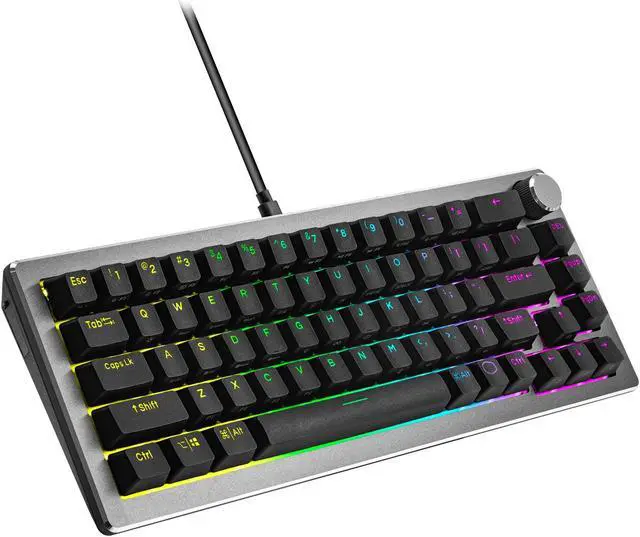 Main image of Cooler Master CK720 Hot-swappable 65% Space Gray Mechanical Gaming Keyboard, Kailh Box V2 Soft Click White Switches, Customizable RGB, USB-C Connectivity, 3-Way Dial, QWERTY (CK-720-GKKW1-US)
