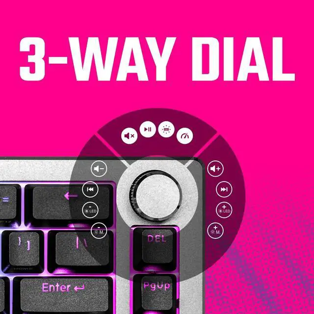 Alt view image 4 of 5 - Cooler Master CK720 Hot-swappable 65% Space Gray Mechanical Gaming Keyboard, Kailh Box V2 Soft Click White Switches, Customizable RGB, USB-C Connectivity, 3-Way Dial, QWERTY (CK-720-GKKW1-US)